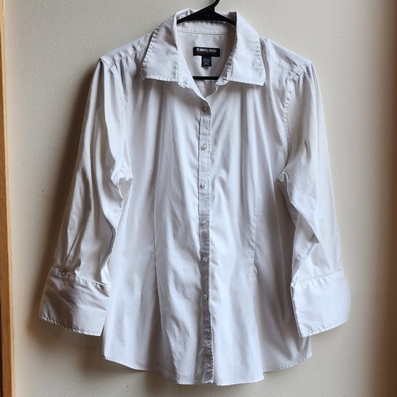 Kirkland Signature White Button Down Shirt Size Large - Picture 1 of 16